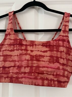 Athleta Tie-Dye Red and Coral Sports Bra